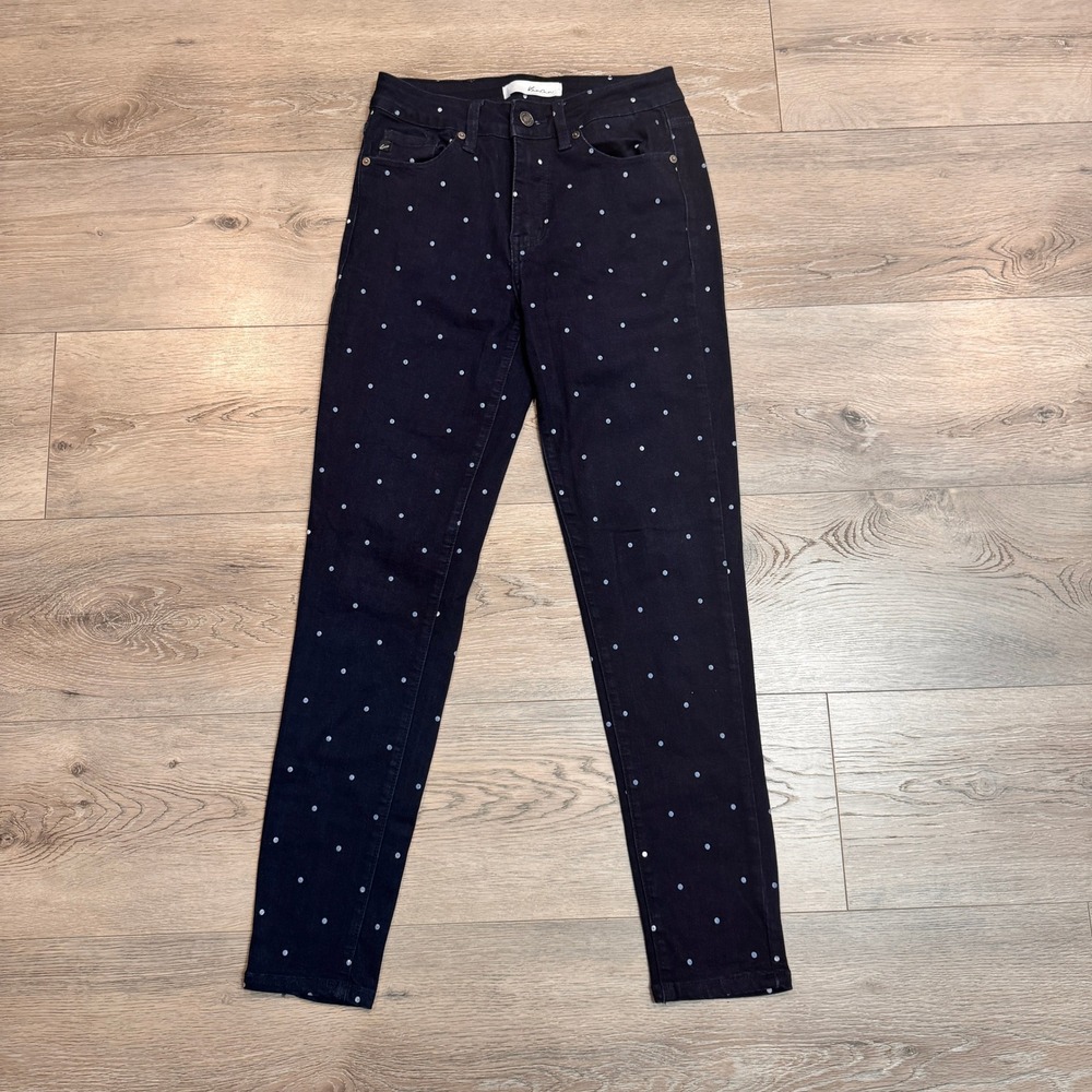KanCan Polka Dot Jeans High Rise Ankle Skinny Dark Wash Denim Women Size 26 or 5